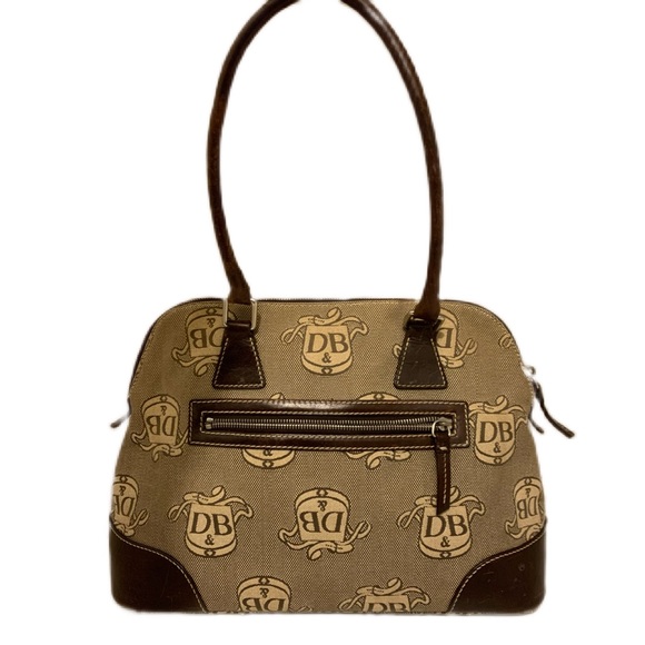 Dooney & Bourke Brown/Tan Signature Canvas Leather Purse - Picture 1 of 16